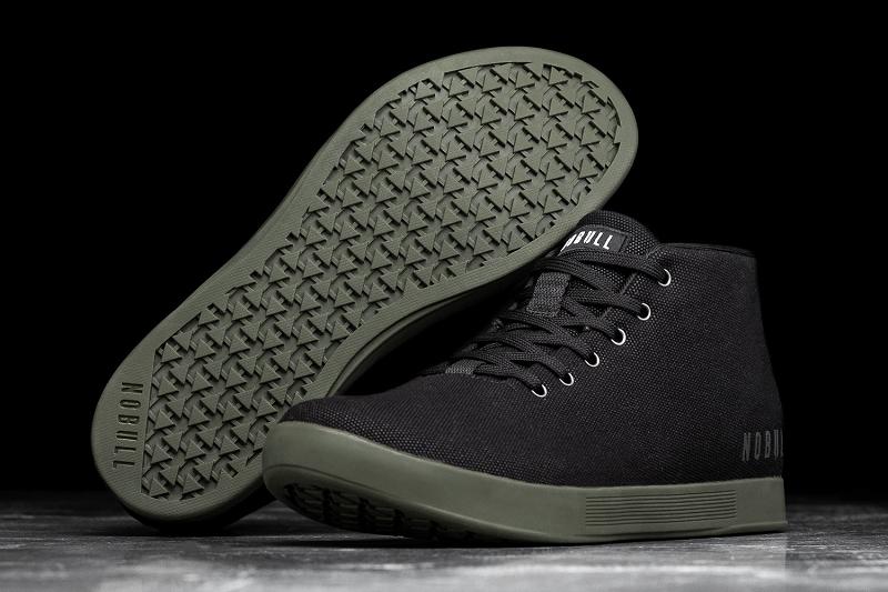 Black Nobull Ivy Canvas Mid Men's Trainers | CA O1393K